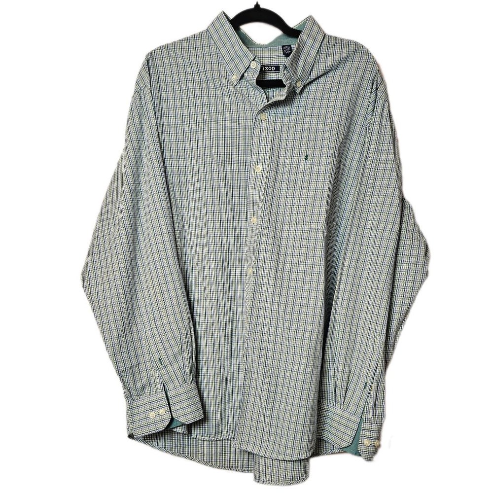Men’s Plaid Izod long sleeve button down - 2XL